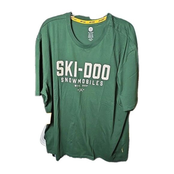 Ski-Doo Mens Graphic T-shirt Size  3XL Short Sleeve Green NWT Lightweight Cotton - Picture 1 of 7